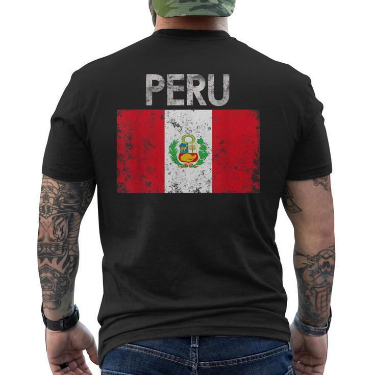 Vintage Peru Peruvian Flag Pride Men's T-shirt Back Print