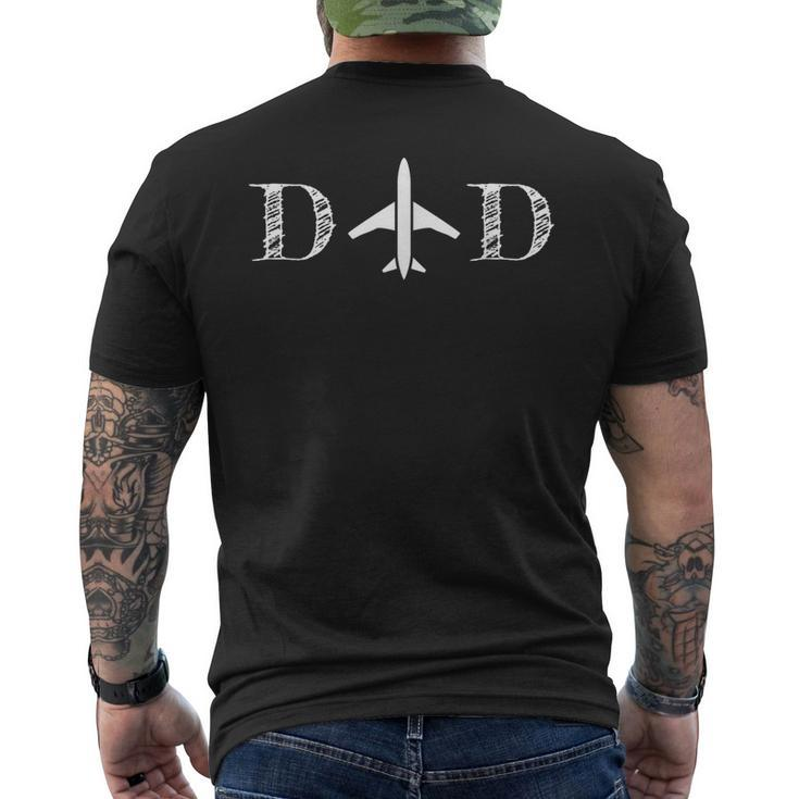Vintage Plane Pilot Dad For Fathers Day Husband Men's T-shirt Back Print