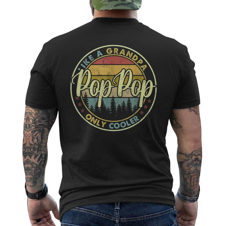 Mens Vintage Poppop Grandpa Poppop Fathers Day Men's Back Print T-shirt