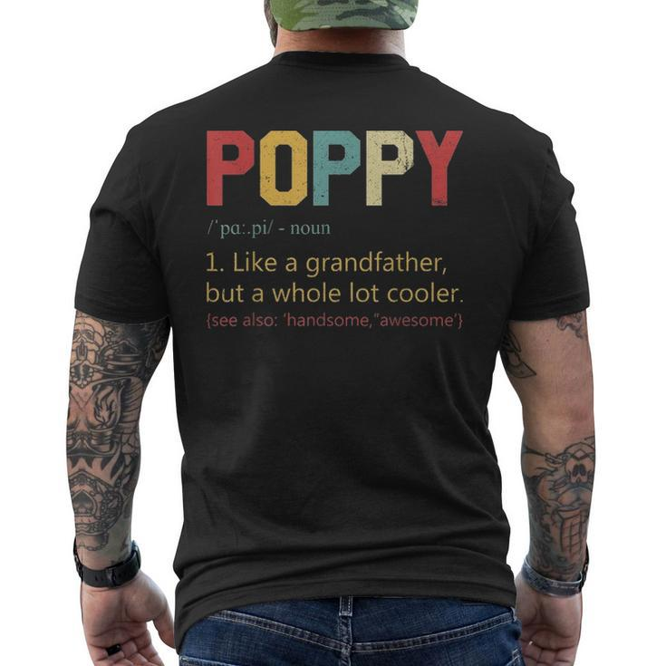Mens Vintage Poppy DefinitionFathers Day For Dad Men's T-shirt Back Print