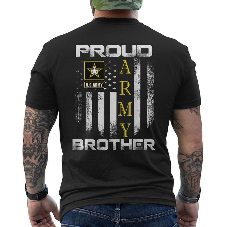 Vintage Proud Army Brother With American Flag Men's T-shirt Back Print