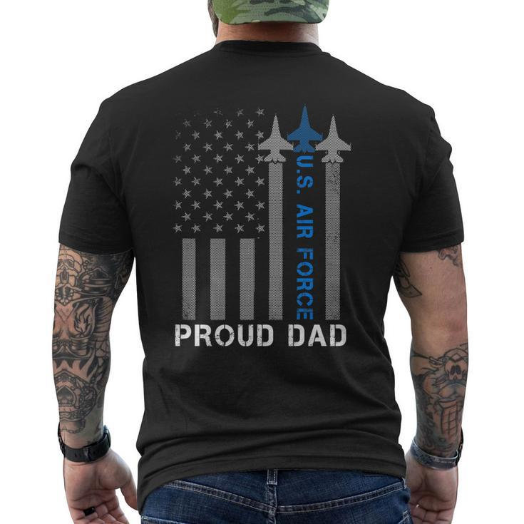 Vintage Proud Dad Us Air Force Flag - Usaf Men's T-shirt Back Print