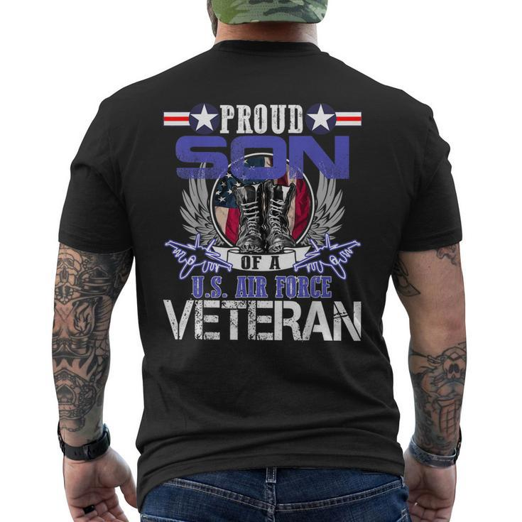 Vintage Proud Son Of A US Air Force Veteran Mom Dad Men's T-shirt Back Print