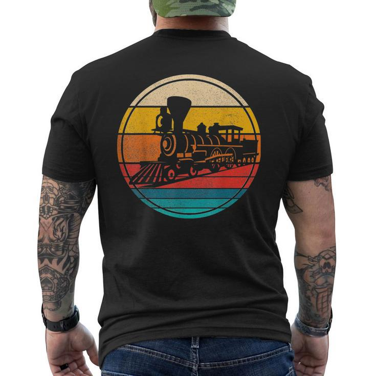 Vintage Railway Fan Locomotive Railroad Train Lover Men's T-shirt Back Print