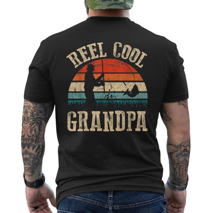 Vintage Reel Cool Grandpa Fish Fishing Fathers Day Men's Back Print T-shirt