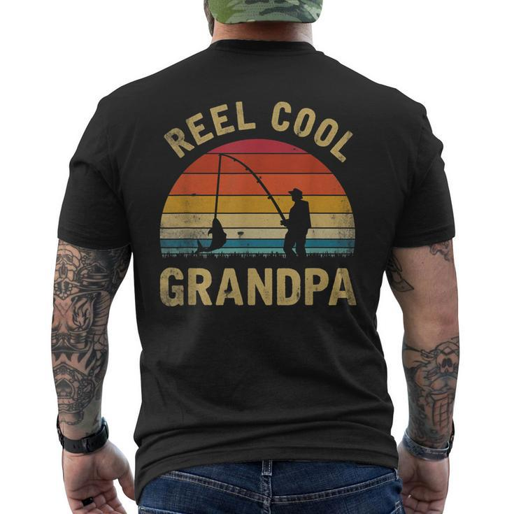 Mens Vintage Reel Cool Grandpa Fish Fishing Shirt Fathers Day Gi Men's Back Print T-shirt