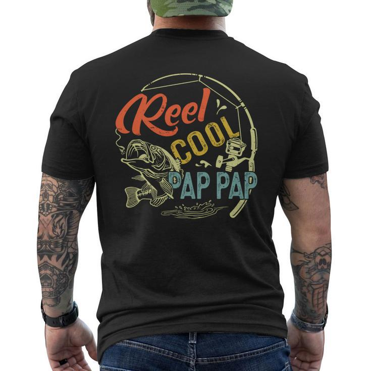 Vintage Reel Cool Pap Pap Fathers Day Fishing Fisher Men's T-shirt Back Print
