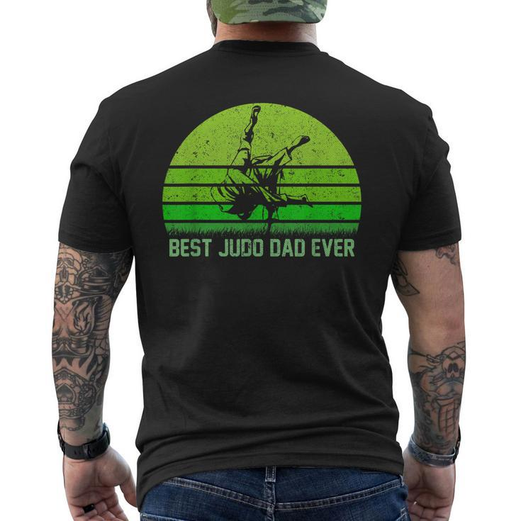 Vintage Retro Best Judo Dad Ever DadFathers Day Men's Back Print T-shirt