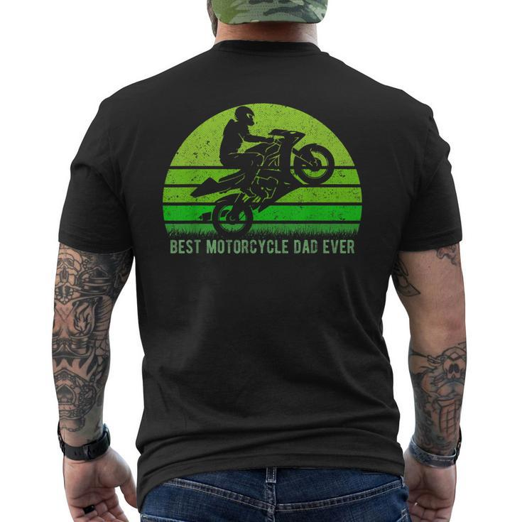 Vintage Retro Best Motorcycle Dirt Bike Dad Ever Fathers Day Men's Back Print T-shirt