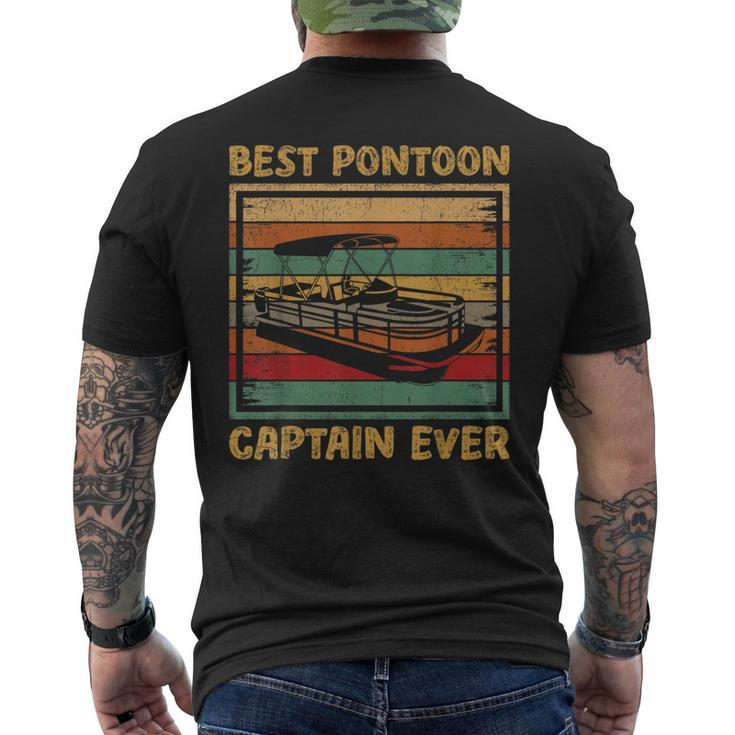 Vintage Retro Best Pontoon Captain Ever Mens Back Print T-shirt