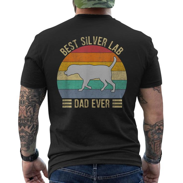 Vintage Retro Best Silver Lab Dad Ever Labrador Retriever Men's T-shirt Back Print