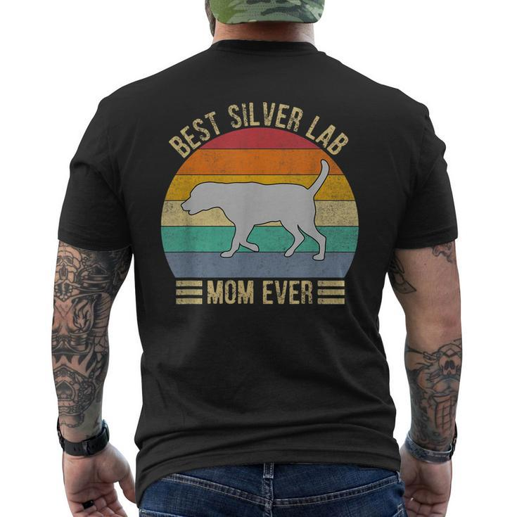 Vintage Retro Best Silver Lab Mom Ever Labrador Retriever Men's T-shirt Back Print