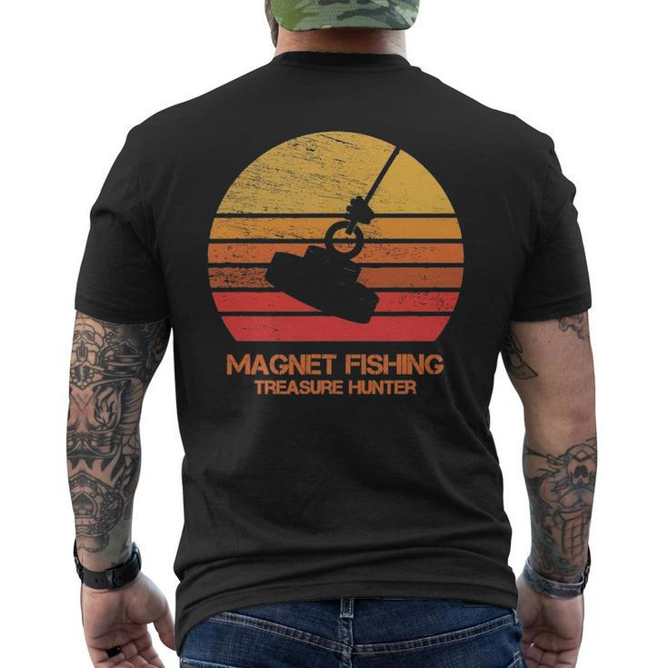 Vintage Retro Sunset Magnet Fishing Men's T-shirt Back Print