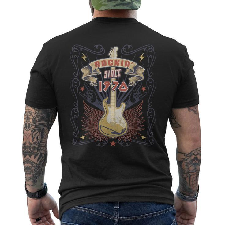 Vintage Rock Music Lover Rockin Since 1970 53Rd Birthday Men's T-shirt Back Print
