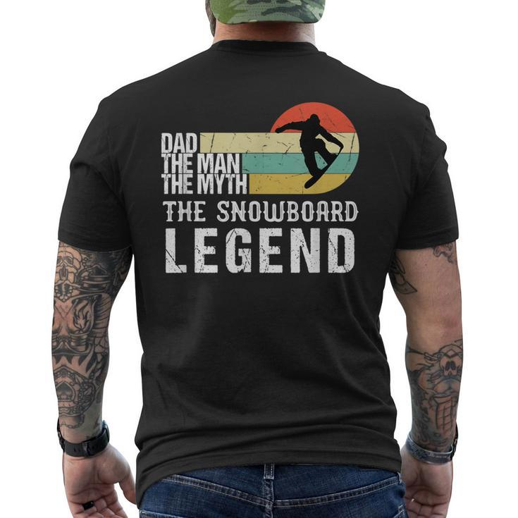 Mens Vintage Snowboard Dad The Man The Myth Snowboard Men's T-shirt Back Print