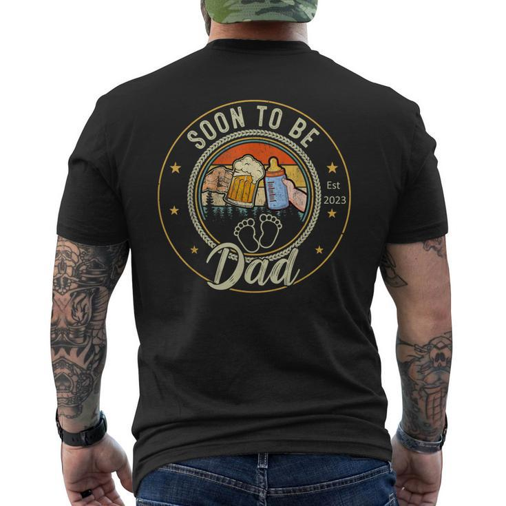 Vintage Soon To Be Dad Est2023 Fathers Day New Dad Men's T-shirt Back Print