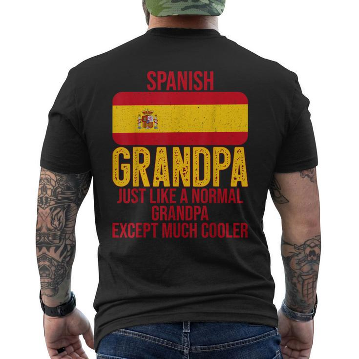 Vintage Spanish Grandpa Spain Flag For Fathers Day Men's Back Print T-shirt