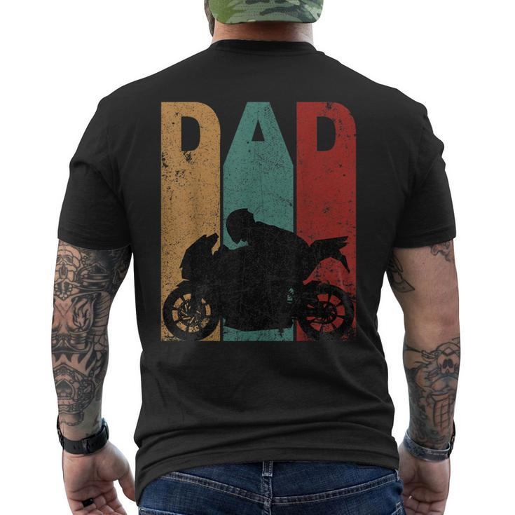 Vintage Sport Bike Dad Fathers Day Biker Motorcycle Men's T-shirt Back Print