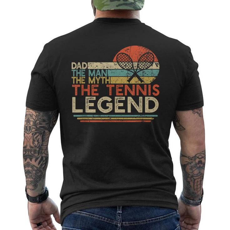 Mens Vintage Tennis Player Dad The Man The Myth The Tennis Legend Men's T-shirt Back Print