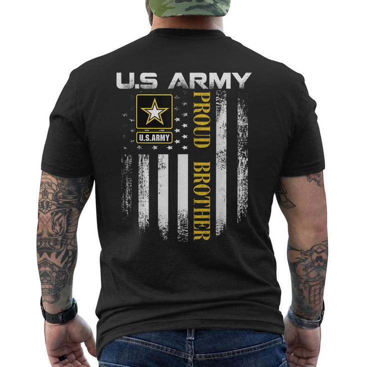 Vintage US Army Proud Brother With American Flag Men's T-shirt Back Print