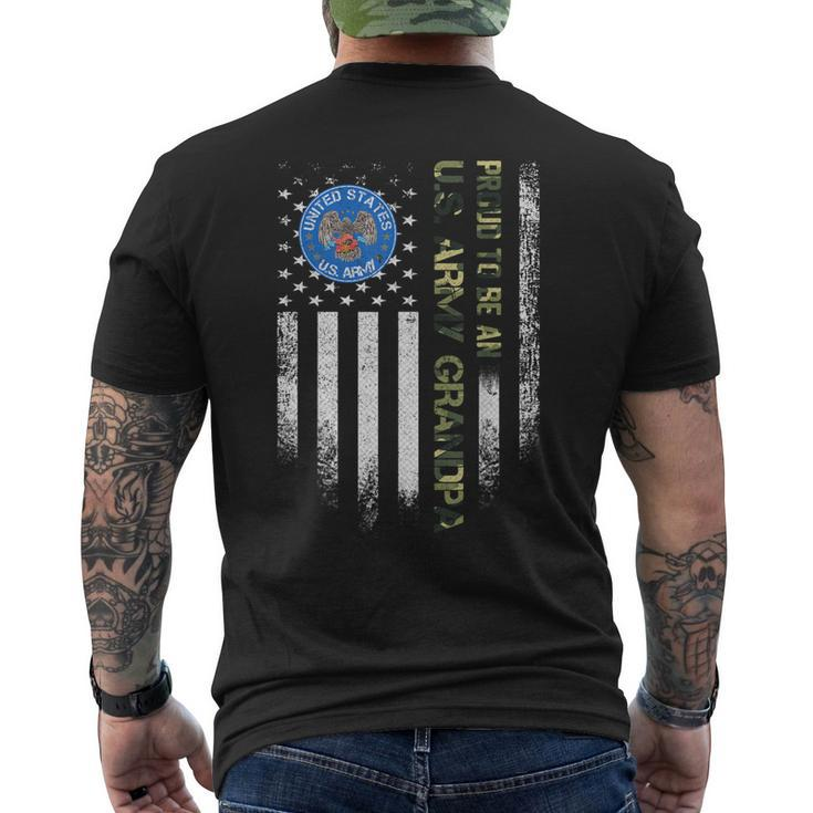 Vintage Usa American Flag Proud To Be An Us Army Grandpa Men's Back Print T-shirt