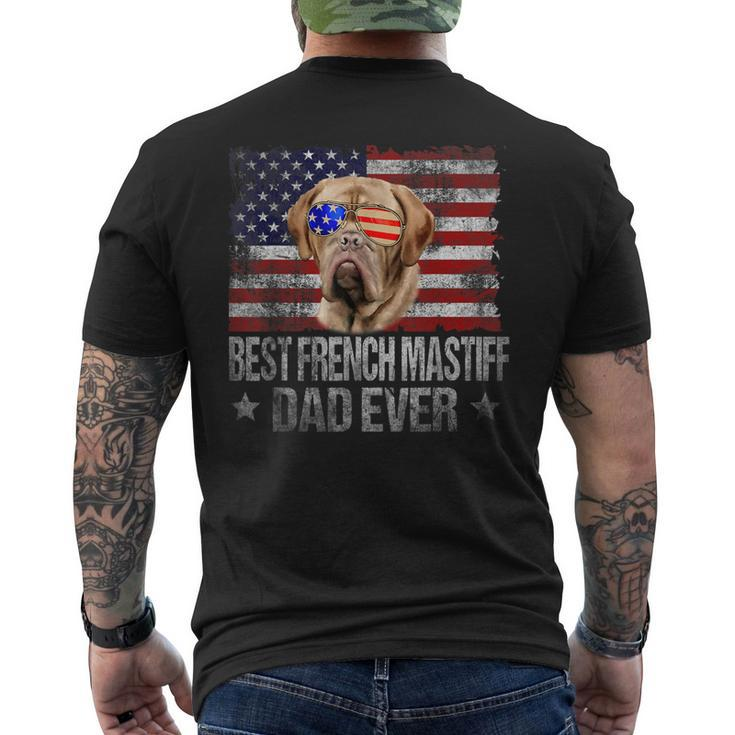 Vintage Usa Best French Mastiff Dad Ever American Flag Men's T-shirt Back Print
