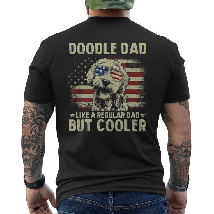 Mens Vintage Usa Flag Goldendoodle Doodle Dad Fathers Day Men Men's T-shirt Back Print