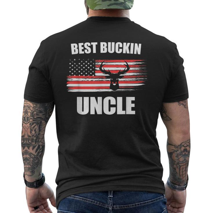Vintage Usa Hunting Pun Best Buckin Uncle Cute Flag Men's Back Print T-shirt
