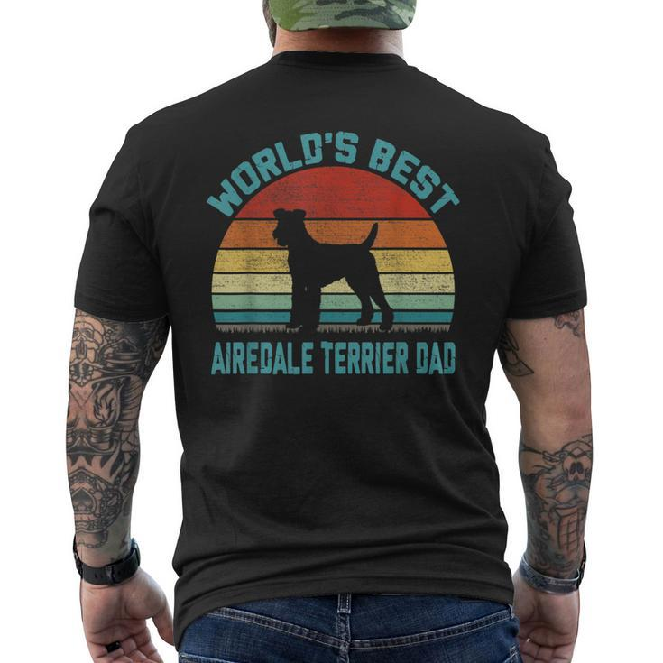 Vintage Worlds Best Best Airedale Terrier Dad - Dog Lover Men's T-shirt Back Print