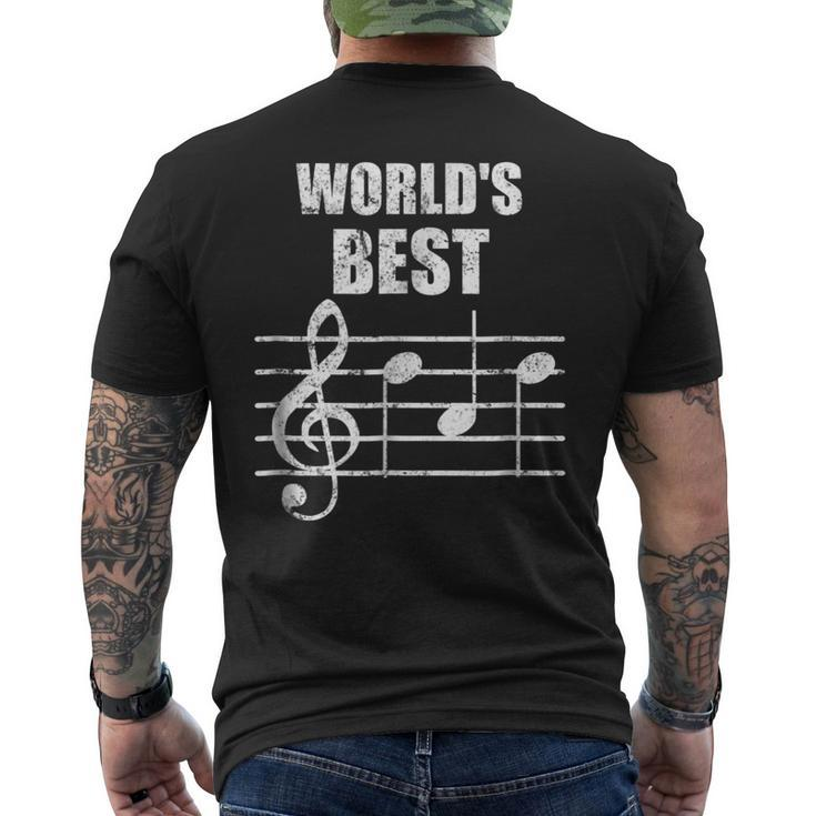 Vintage Worlds Best Dad Treble Clef Musician Men's Back Print T-shirt