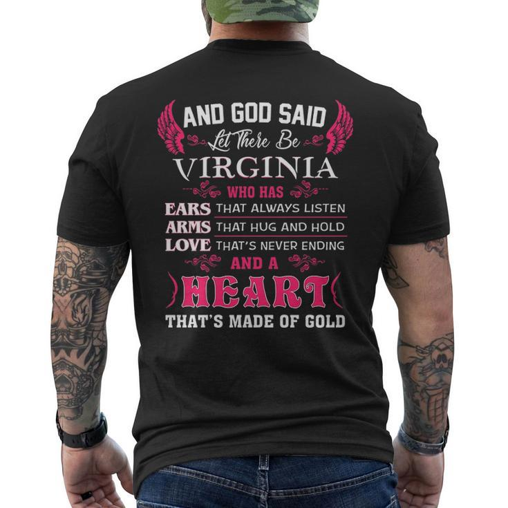 Virginia Name Gift And God Said Let There Be Virginia V2 Mens Back Print T-shirt
