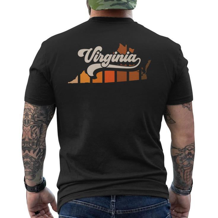 Virginia Vintage Retro 70S Style Stripe State Silhouette Men's Back Print T-shirt