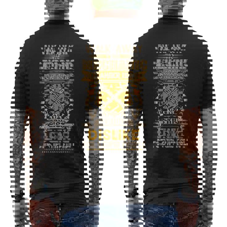 Walk Away This Mechanic Dislike Stupid People Handyman Mens Back Print T-shirt