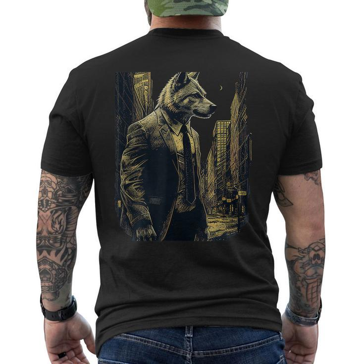 Wallstreet Wolf Men's Back Print T-shirt
