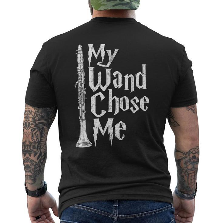 My Wand Chose Me - Clarinet Player Clarinetist Music Lover Men's Back Print T-shirt