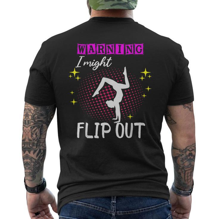 Warning I Might Flip Out Gymnast Cheerleading Men's Back Print T-shirt