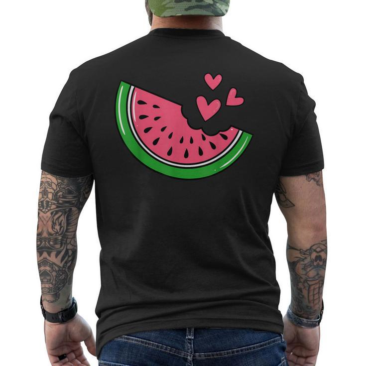 Watermelon Slice Melon Summer Vacation Season Fruit Lovers Men's Back Print T-shirt