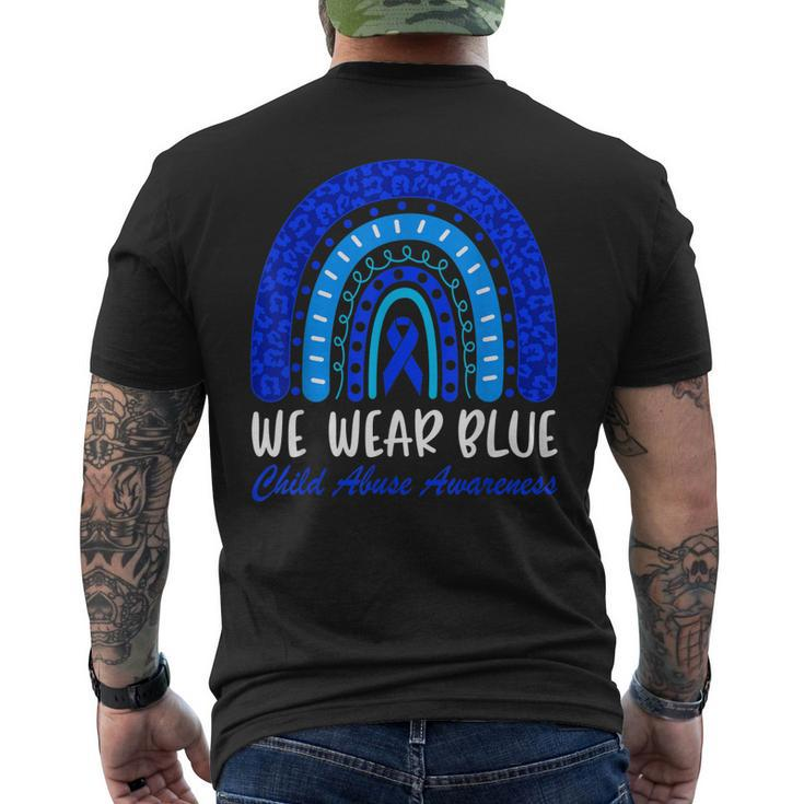 Wear Blue Stop Child Abuse Child Abuse Prevention Awareness Men's Back Print T-shirt