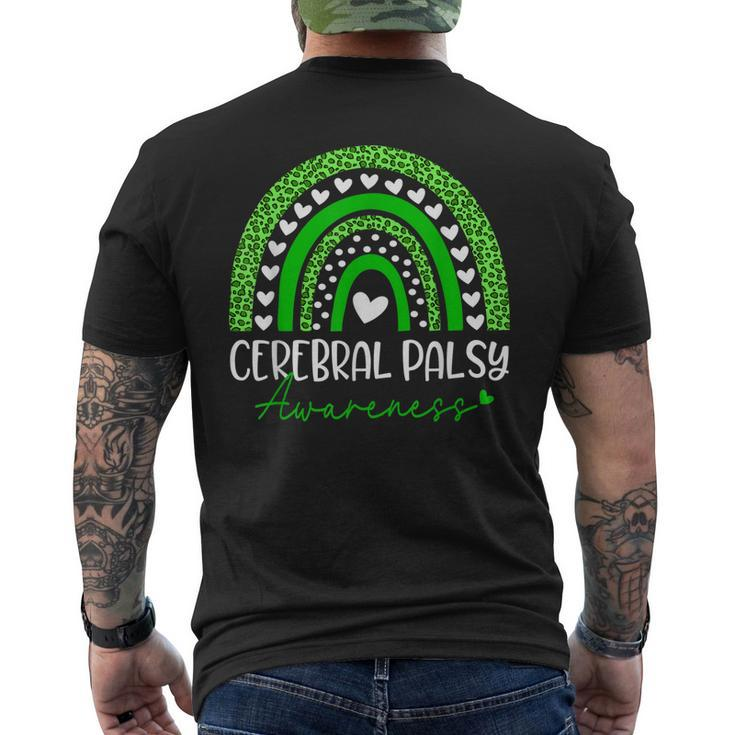 We Wear Green Cerebral Palsy Cp Awareness Rainbow Leopard Men's Back Print T-shirt