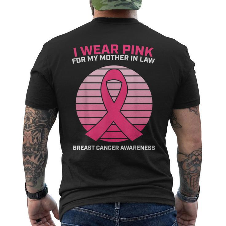 Women Wear Pink Mother In Law Breast Cancer AwarenessMen's Back Print T-shirt