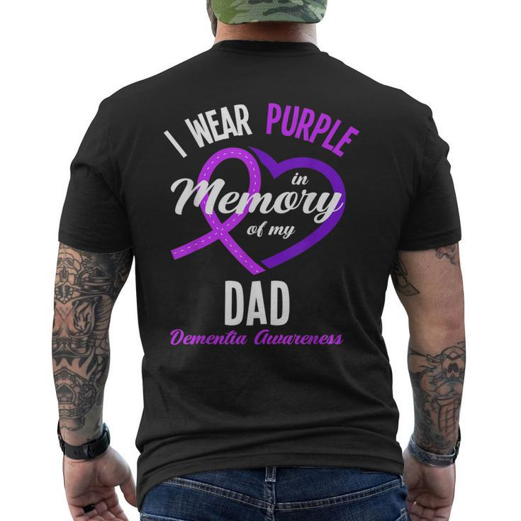 I Wear Purple In Memory For My Dad Dementia Awareness Men's Back Print T-shirt