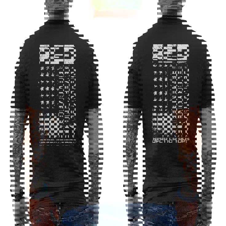 Wear Red Every Friday Support Our Troops T Shirt Military Men's Back Print T-shirt