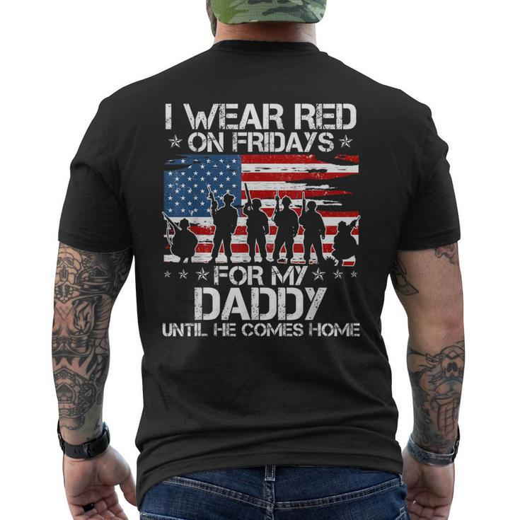 I Wear Red On Friday For My Daddy Support Our Troops Men's T-shirt Back Print