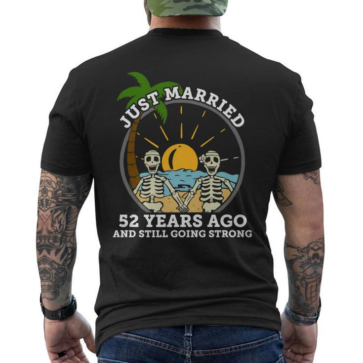 Wedding Anniversary Couple Married 52 Years Ago Skeleton Men's T-shirt Back Print