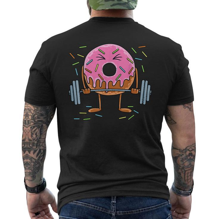 Weightlifing Barbell - Workout Gym Weightlifter Donut Men's Back Print T-shirt