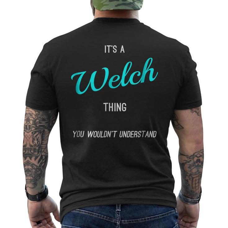 Welch Last Name Family Names Mens Back Print T-shirt