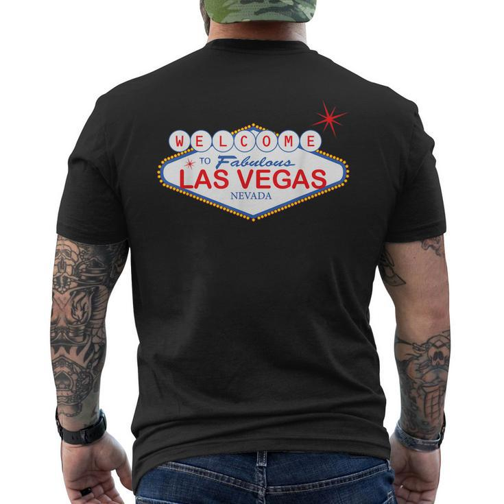 Welcome To Las Vegas Novelty Souvenir Sign Vacation T Men's Back Print T-shirt
