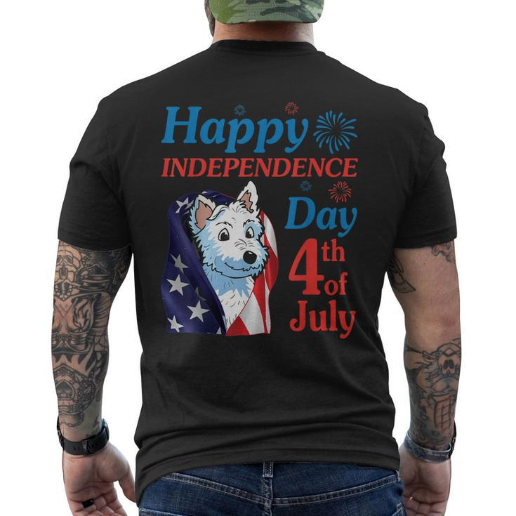 Westie Dog Happy Independence Day 4Th Of July Day Dad Mom Mens Back Print T-shirt