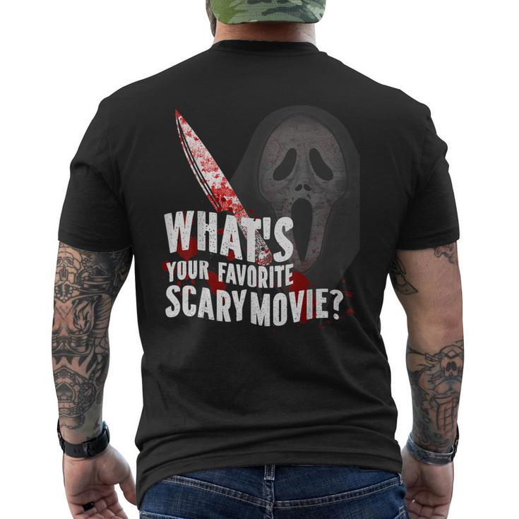 Whats Your Favorite Scary Movie Men's Back Print T-shirt