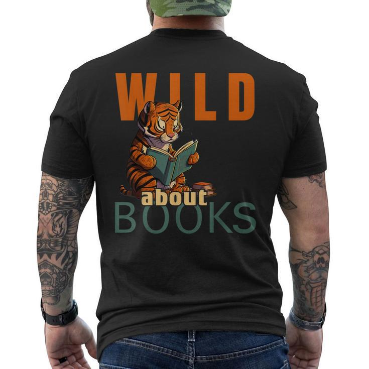 Wild About Reading Love Books Nerd Bookworm Librarian Men's Back Print T-shirt